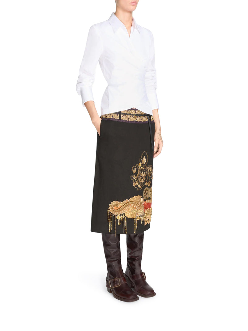 Dries Van Noten Women White Draped Wrap Shirt DRIES VAN NOTEN