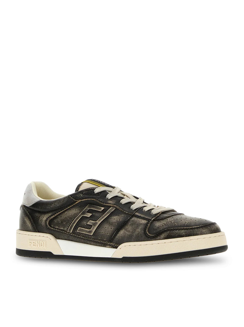 Fendi Men Black Leather Match Sneakers FENDI
