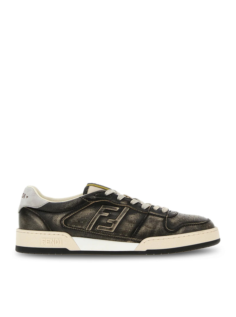 Fendi Men Black Leather Match Sneakers FENDI