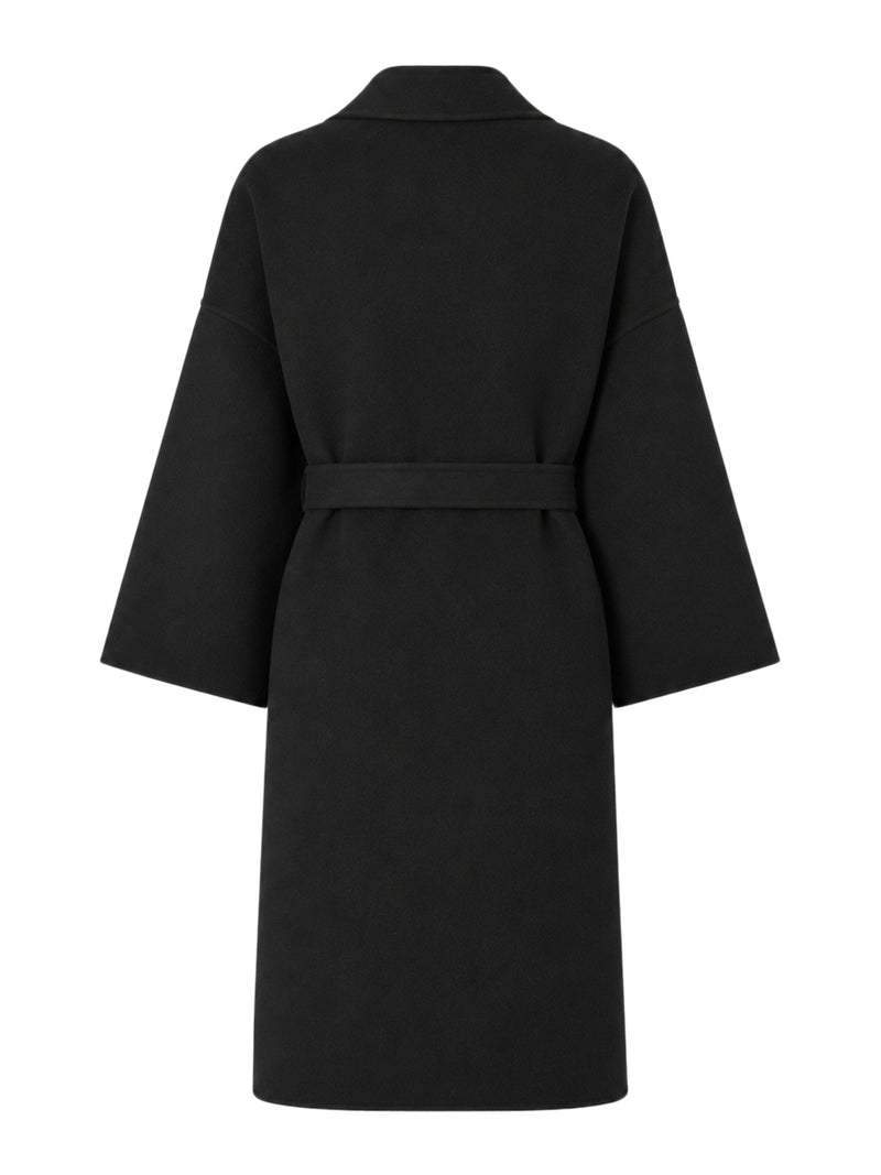 Fendi Women Ff Wool Coat With Waist Belt FENDI
