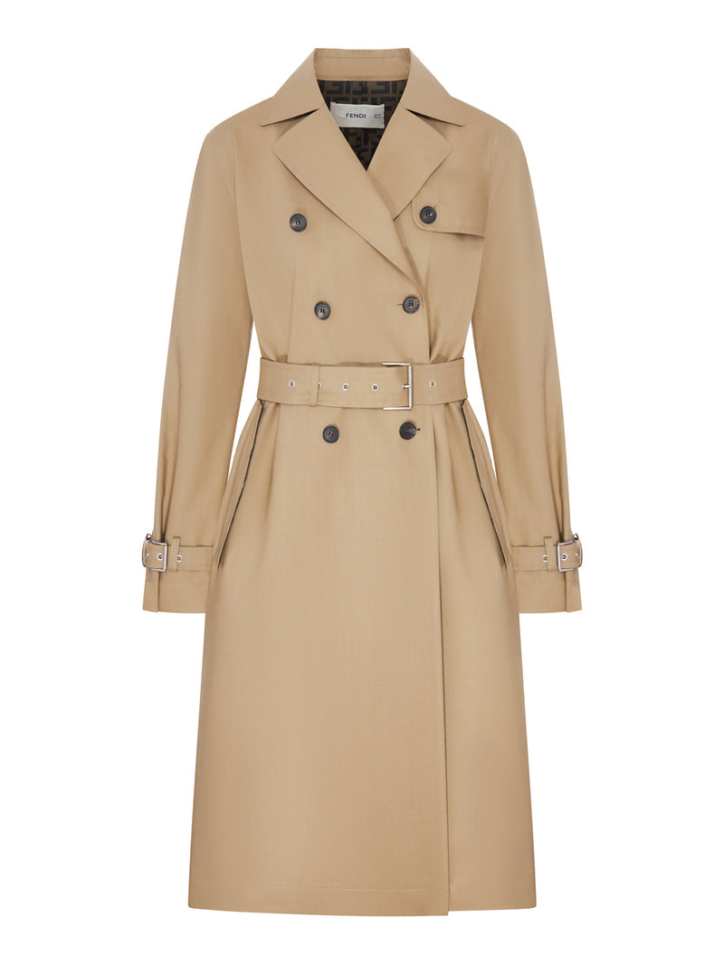 Fendi Women Beige Belted Trench Coat FENDI
