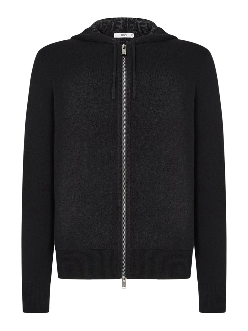 Fendi Men Black Ff Zucca Cashmere Sweatshirt FENDI