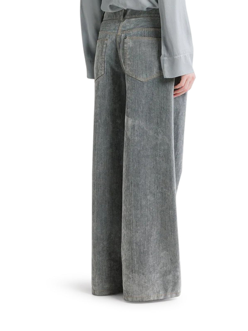 Forte Forte Women Grey Flocked Denim Wide-Leg Jeans FORTE FORTE
