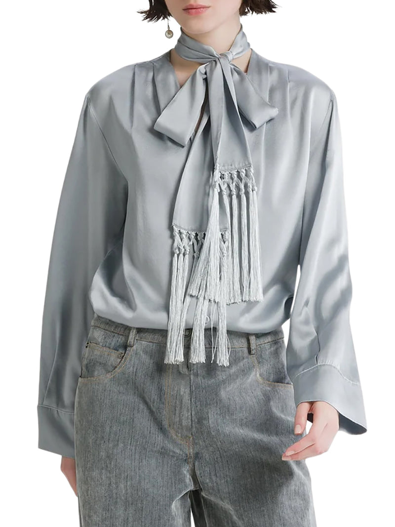 Forte Forte Women Silk Satin Shirt With Scarf FORTE FORTE