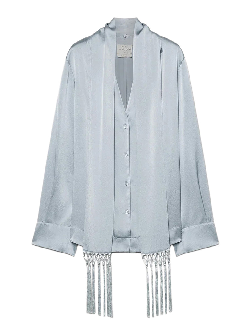 Forte Forte Women Silk Satin Shirt With Scarf FORTE FORTE