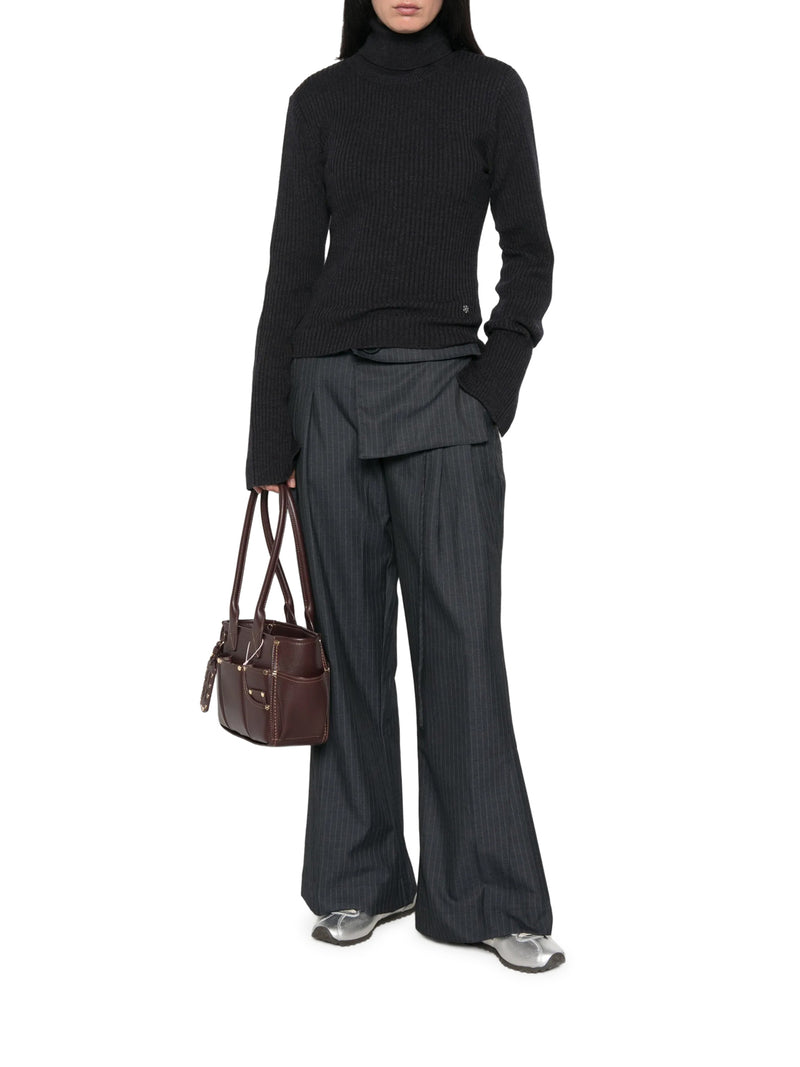 Ganni Women Ribbed Merino Wool Turtleneck GANNI