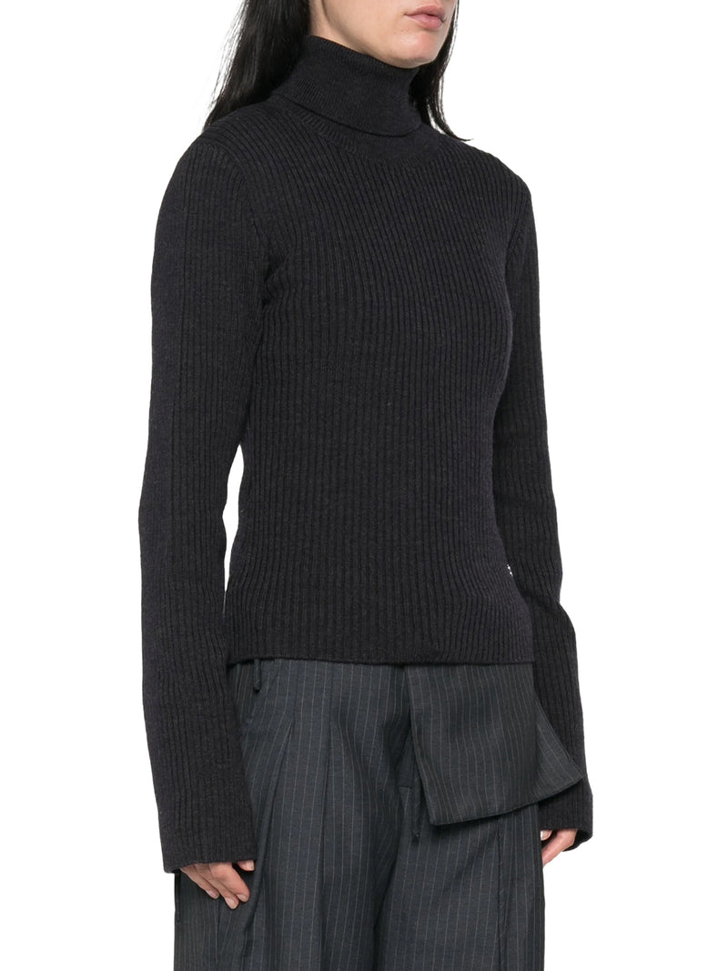 Ganni Women Ribbed Merino Wool Turtleneck GANNI