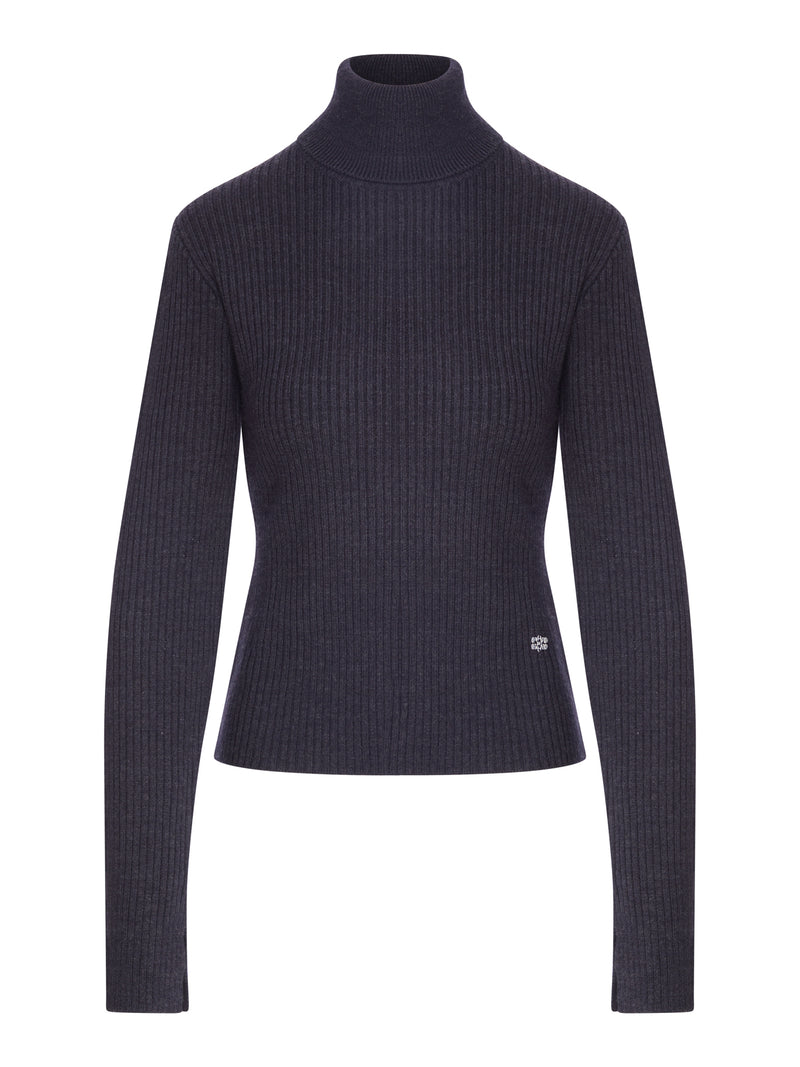 Ganni Women Ribbed Merino Wool Turtleneck GANNI