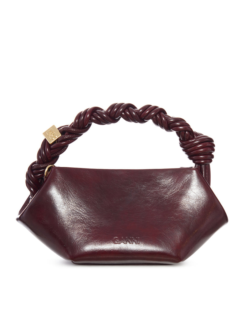 Ganni Women Crackled Leather Mini Bou Bag GANNI