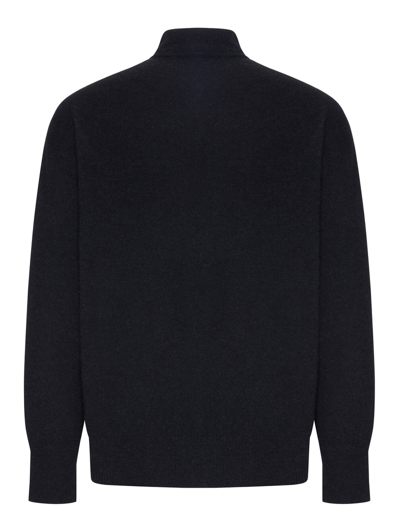 Giorgio Armani Men Black High-Neck Cardigan GIORGIO ARMANI