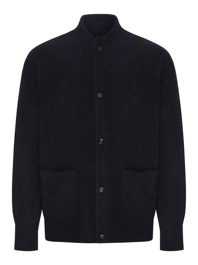 Giorgio Armani Men Black High-Neck Cardigan GIORGIO ARMANI