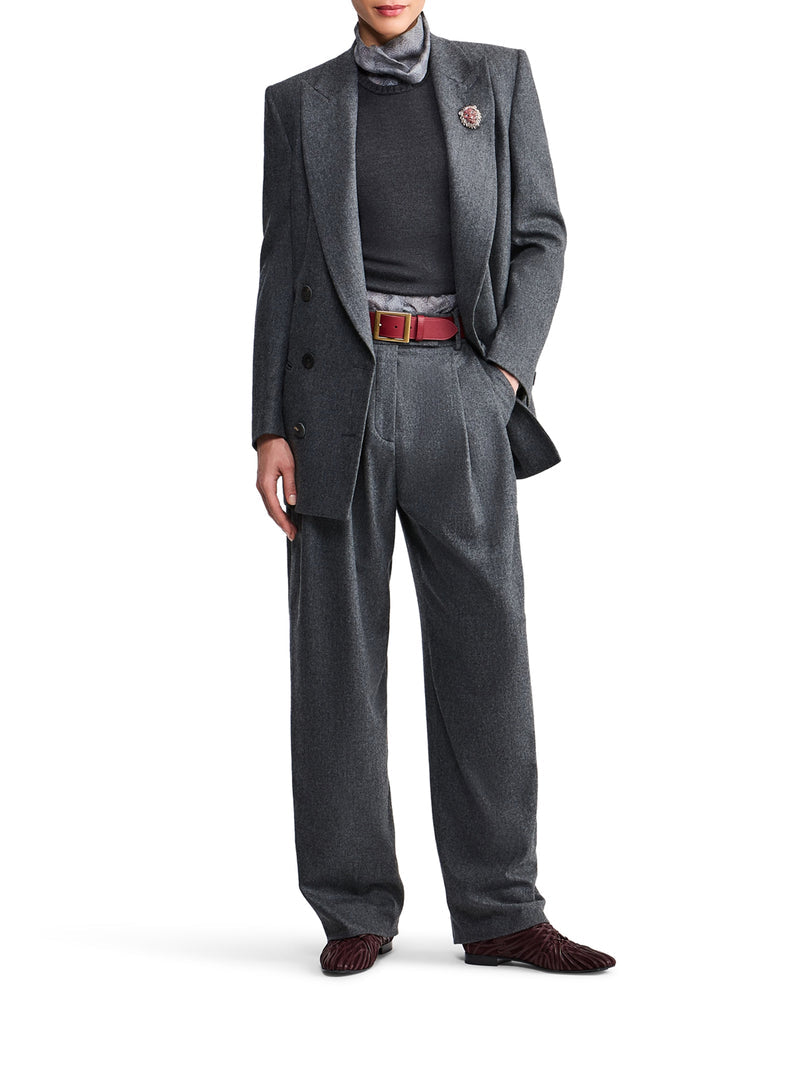 Giorgio Armani Women Anthracite Grey Crew-Neck Sweater