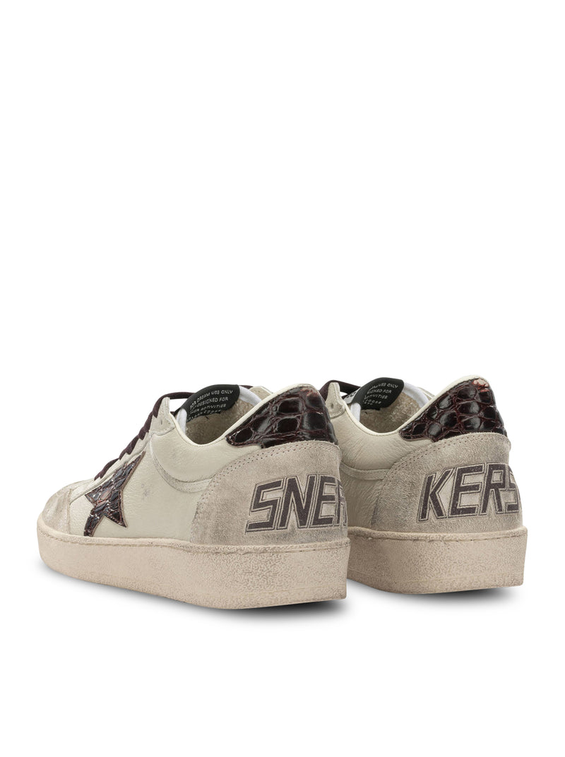 Golden Goose Deluxe Brand Men Ball-Star Sneakers In Leather With Crocodile Inserts GOLDEN GOOSE