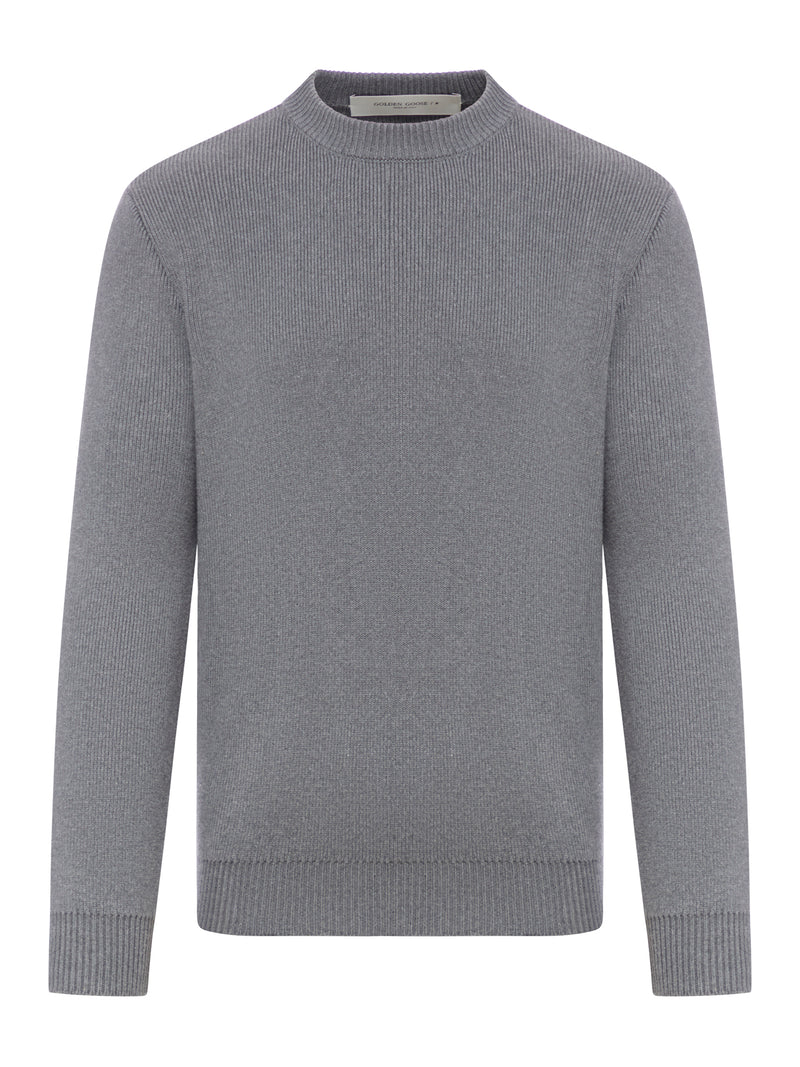 Golden Goose Deluxe Brand Men Crew-Neck Sweater With Logo Appliqué On The Back GOLDEN GOOSE