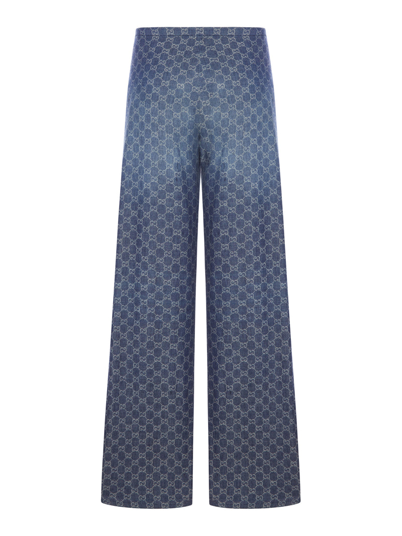 Gucci Men All-Over Gg Cotton Trousers GUCCI
