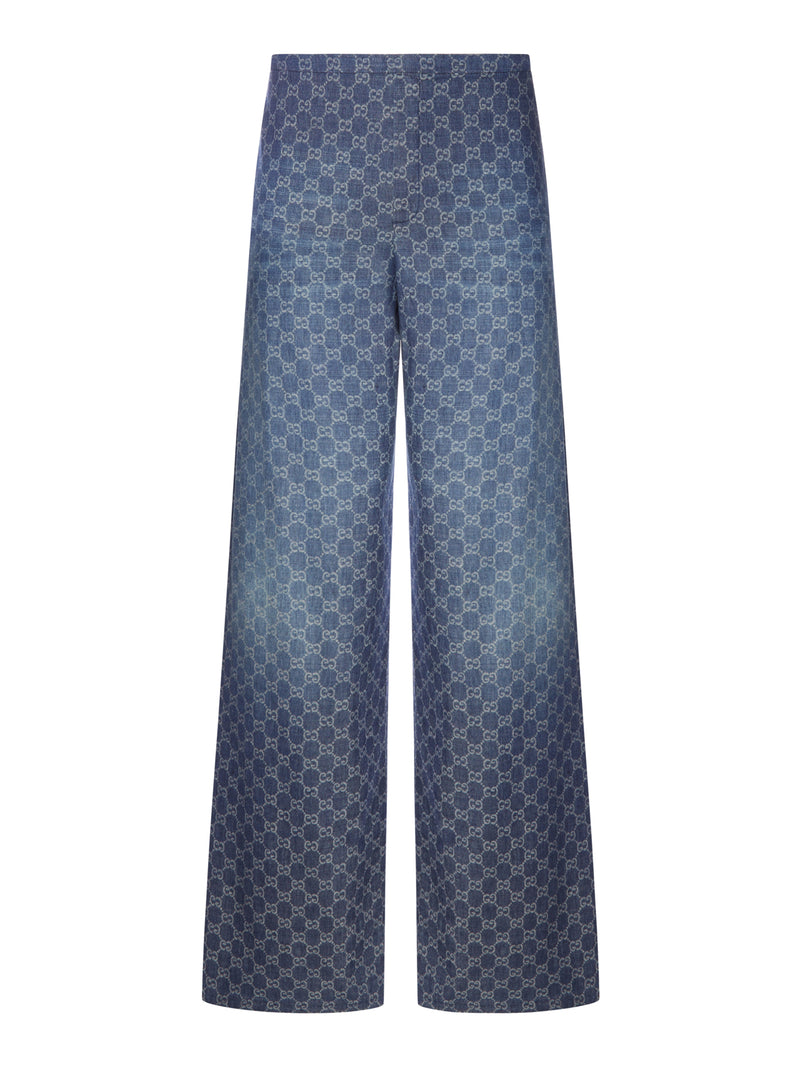 Gucci Men All-Over Gg Cotton Trousers GUCCI