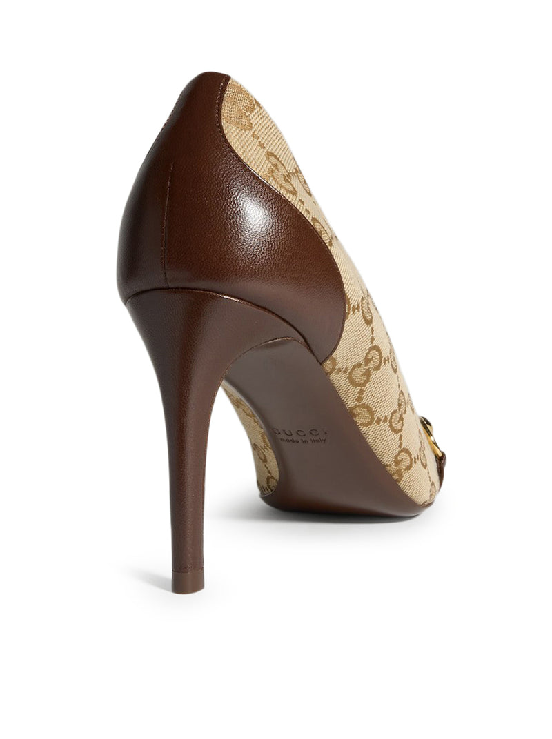 Gucci Women Women`S Gg Leather And Fabric Décolleté GUCCI