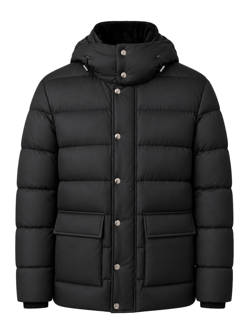 Herno Men Super-Matte Technical Fabric And Monogram Parka HERNO