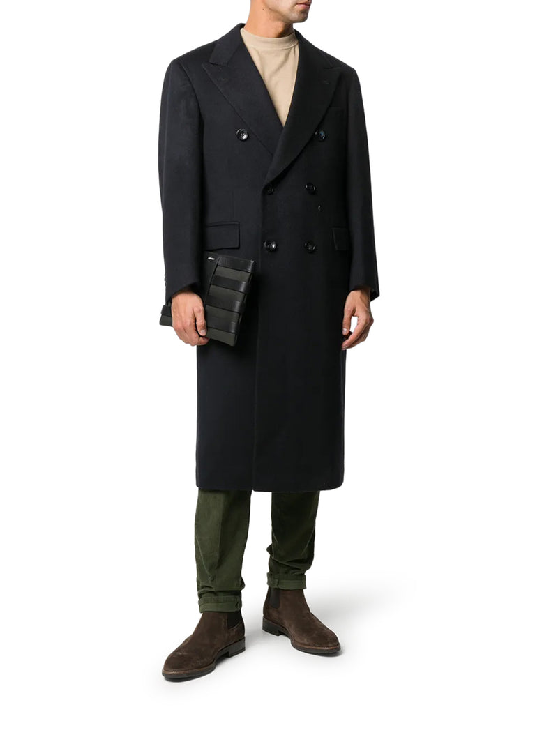 Kiton Men Long Double-Breasted Cashmere Coat KITON