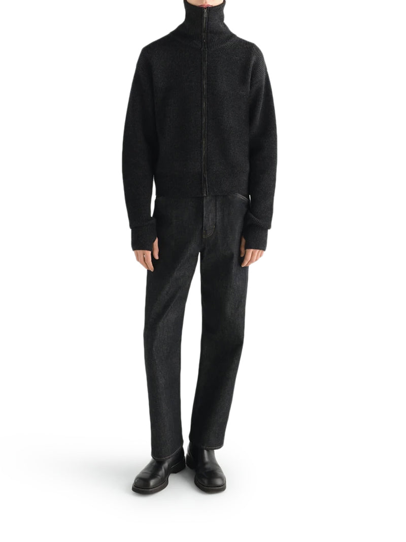 Lemaire Men Zip-Up Wool Cardigan With A Mélange Effect LEMAIRE