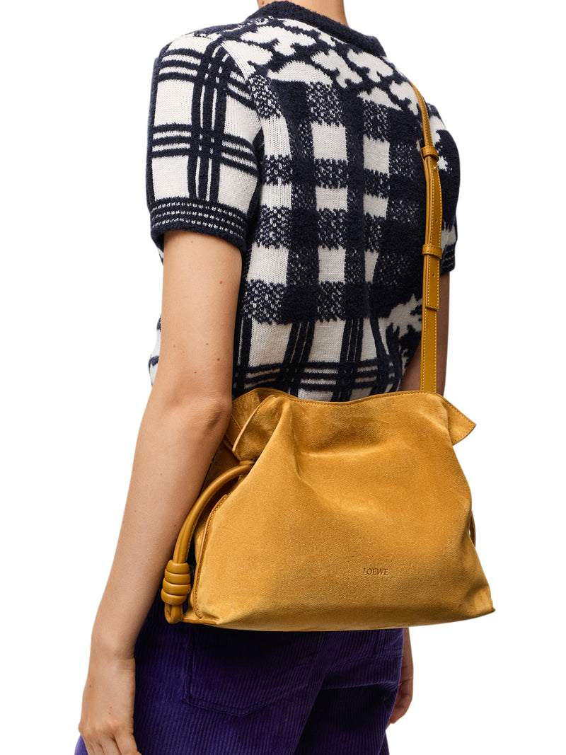 Loewe Women Medium Flamenco Clutch In Suede LOEWE