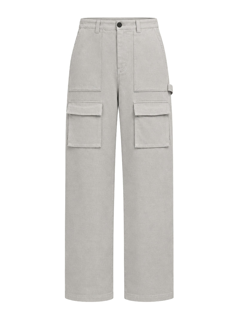 Loewe Men Cotton Canvas Cargo Trousers With Thread Detailing LOEWE