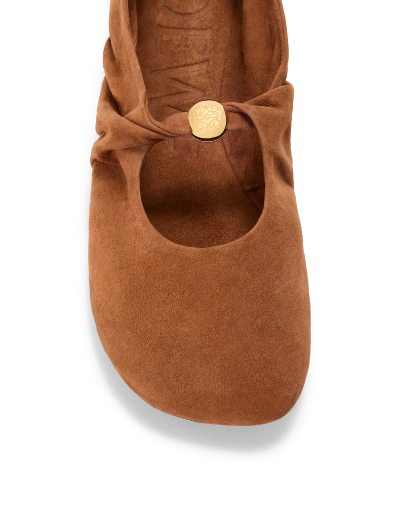 Loewe Women Pebble Soft Ballet Flats In Suede Goatskin LOEWE