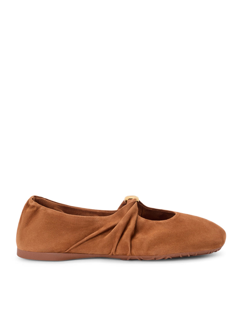 Loewe Women Pebble Soft Ballet Flats In Suede Goatskin LOEWE
