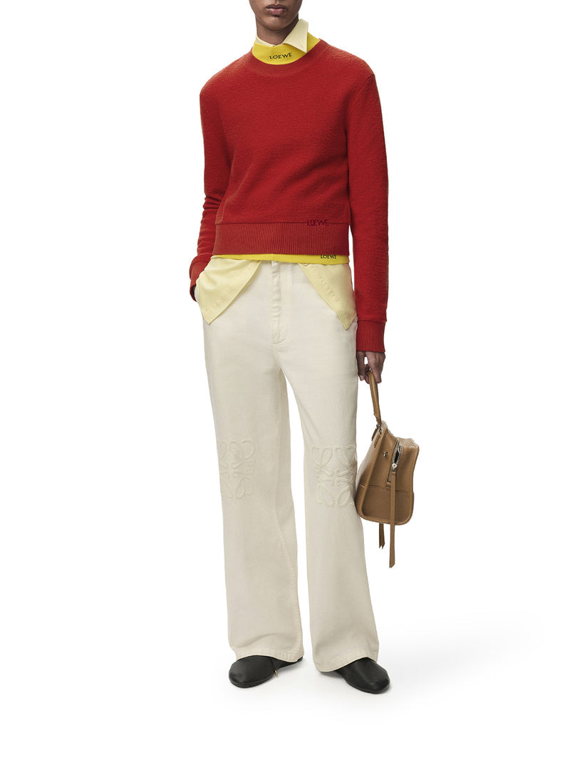 Loewe Women Wool Sweater With Hand-Embroidered Loewe Detail Applied To The Hem LOEWE