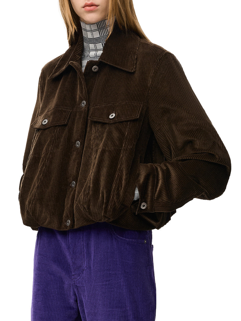 Loewe Women Cotton Corduroy Jacket With A Balloon Silhouette And Curved Sleeves LOEWE