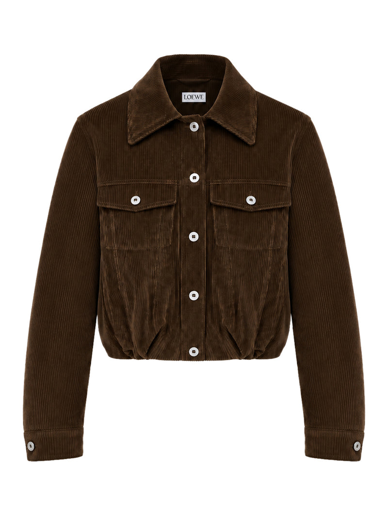 Loewe Women Cotton Corduroy Jacket With A Balloon Silhouette And Curved Sleeves LOEWE