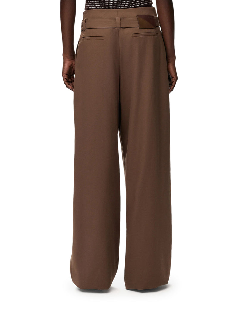 Loewe Women Cotton Trousers With Asymmetric Draping LOEWE