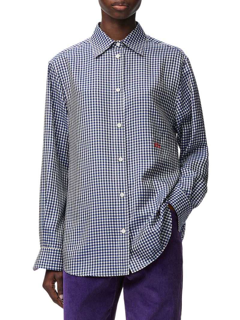 Loewe Women Checked Silk Twill Shirt With A Contrasting Micro-Pattern LOEWE
