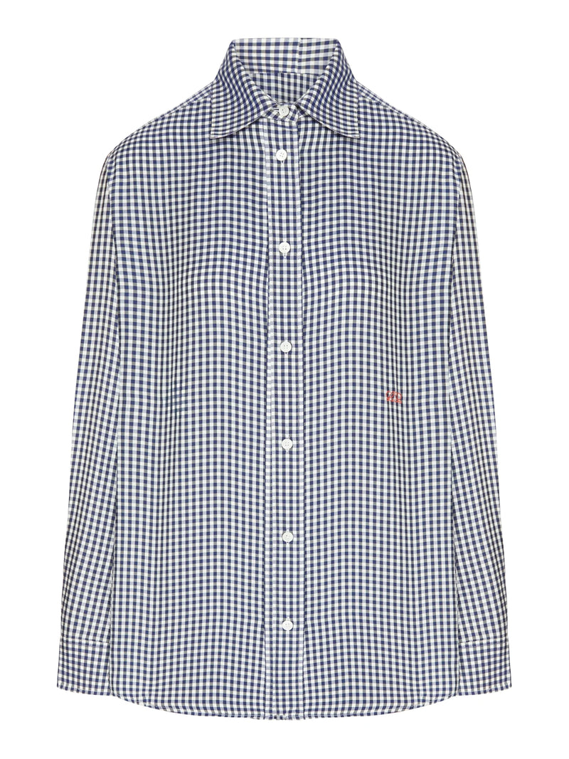 Loewe Women Checked Silk Twill Shirt With A Contrasting Micro-Pattern LOEWE
