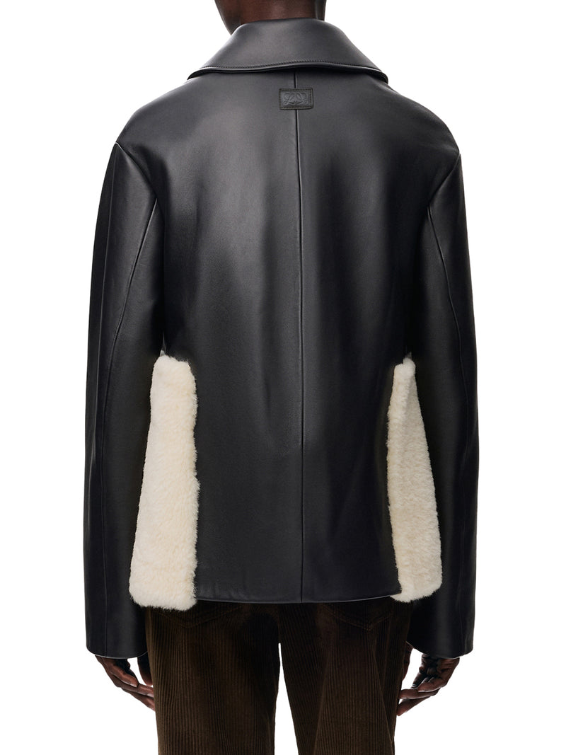 Loewe Women Lamb Nappa Jacket With Contrasting Shearling Trim LOEWE
