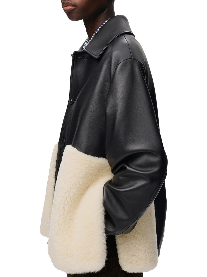 Loewe Women Lamb Nappa Jacket With Contrasting Shearling Trim LOEWE