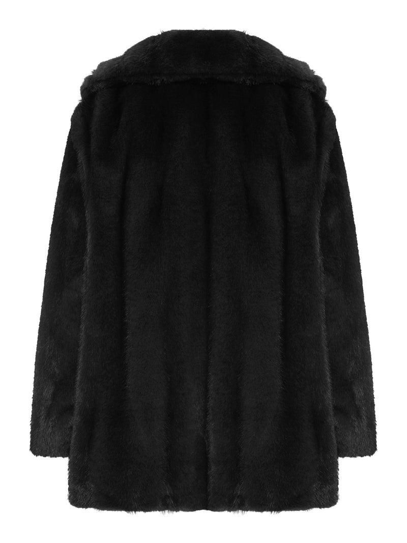 Maxmara Studio Women Eco Fur Coat With Revers Collar Maxmara Studio