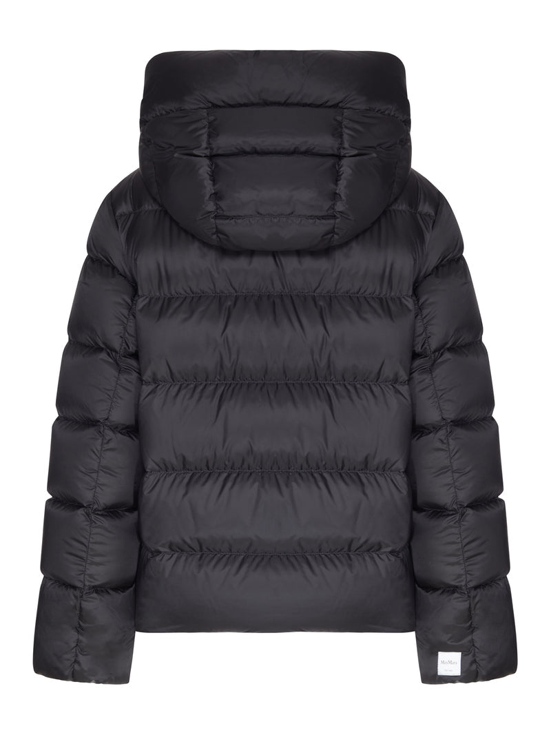 Maxmara The Cube Women Short Black Hooded Puffer Jacket Maxmara the Cube