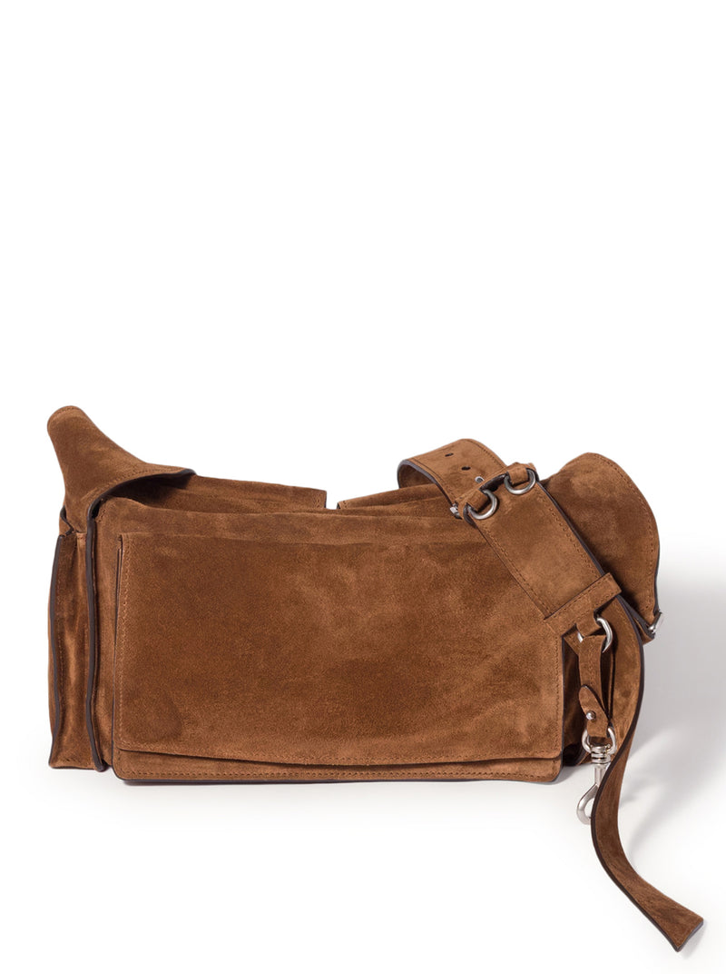 Miu Miu Women Utilitaire Shoulder Bag In Suede Leather MIU MIU