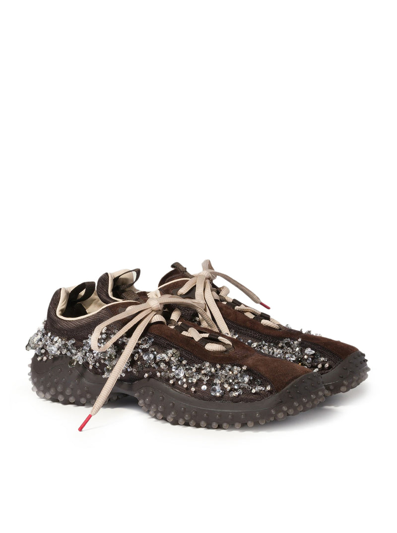 Miu Miu Women Bubble Sneakers In Technical Fabric And Suede With Embroidery MIU MIU