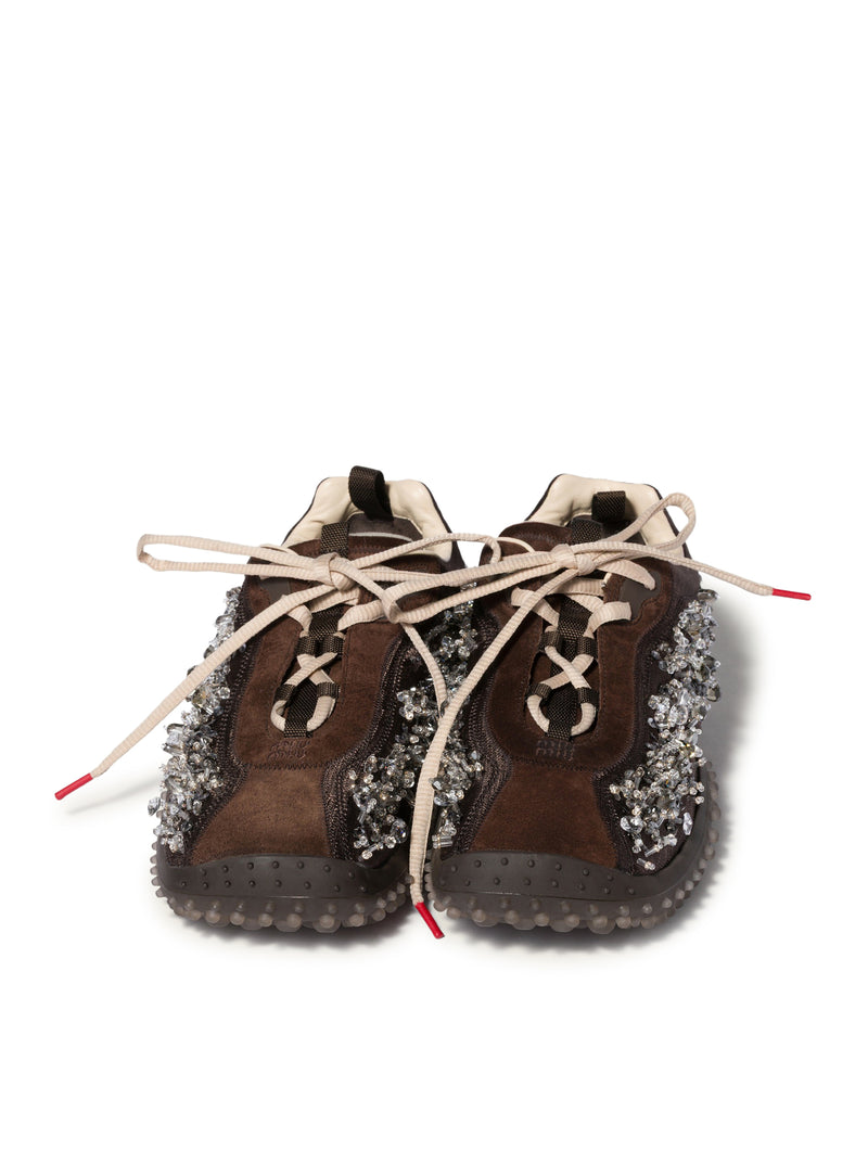 Miu Miu Women Bubble Sneakers In Technical Fabric And Suede With Embroidery MIU MIU