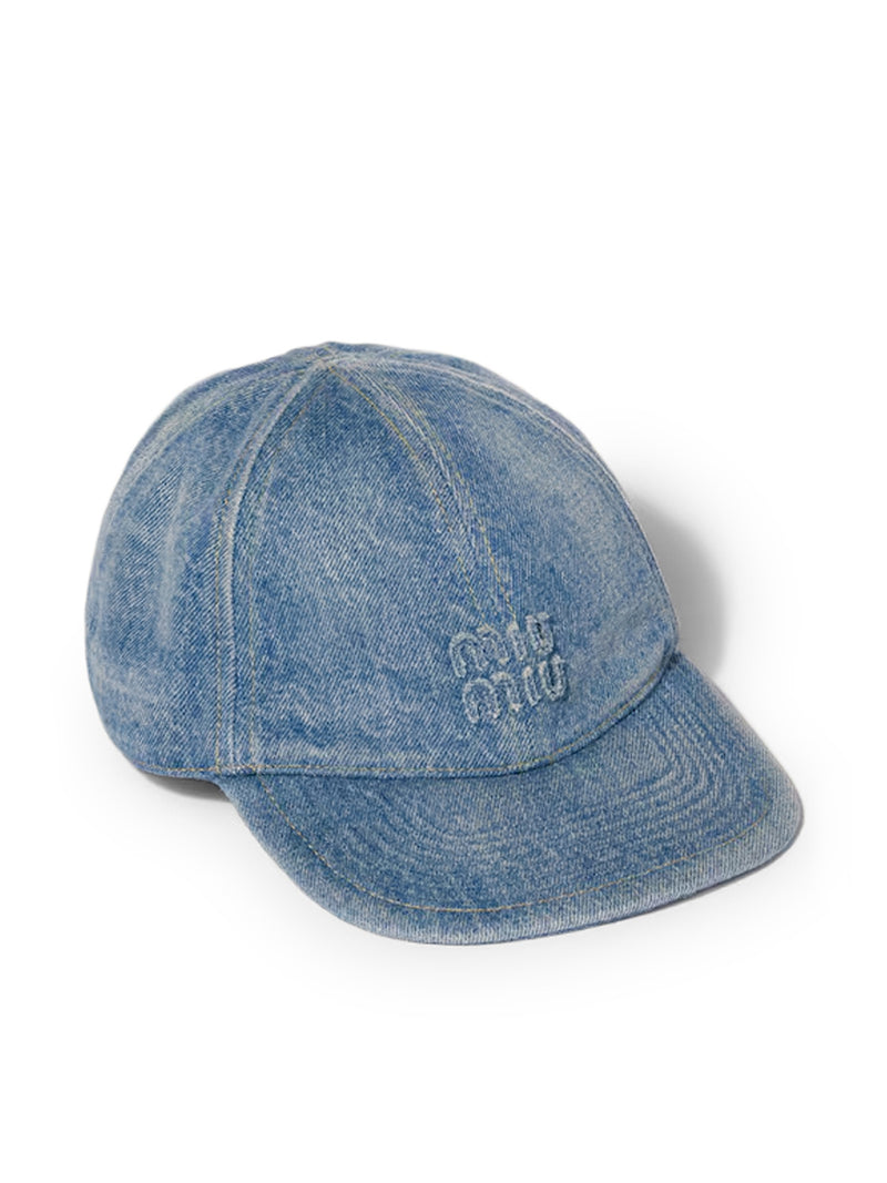 Miu Miu Women Washed Denim Baseball Cap MIU MIU