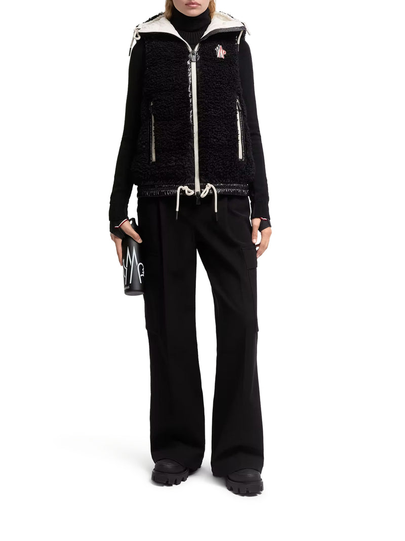 Moncler Grenoble Women Insulated Teddy-Style Vest With Hood MONCLER GRENOBLE