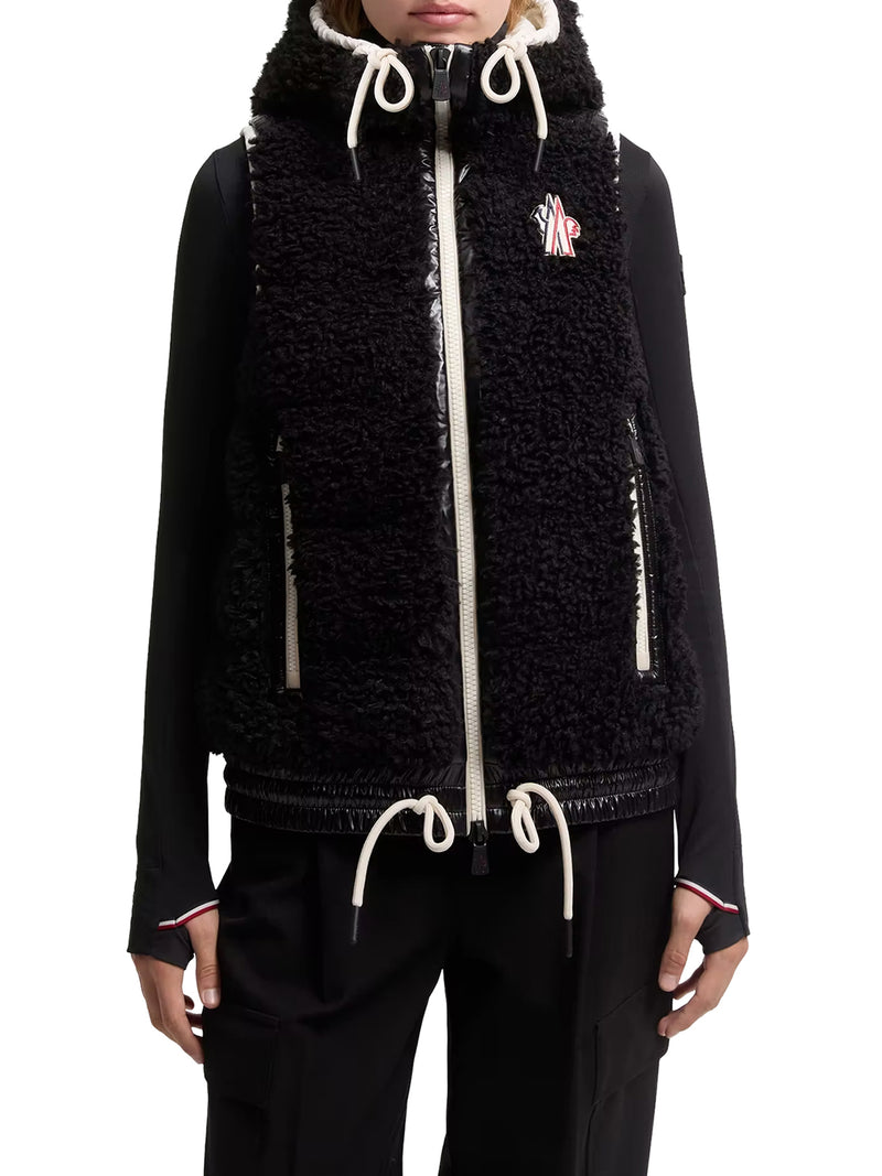 Moncler Grenoble Women Insulated Teddy-Style Vest With Hood MONCLER GRENOBLE