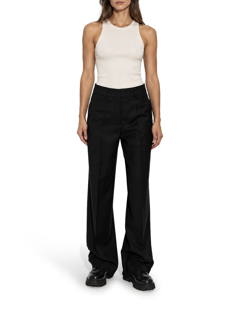 Moncler Women Wide-Leg Wool Trousers With A Patch On The Back MONCLER