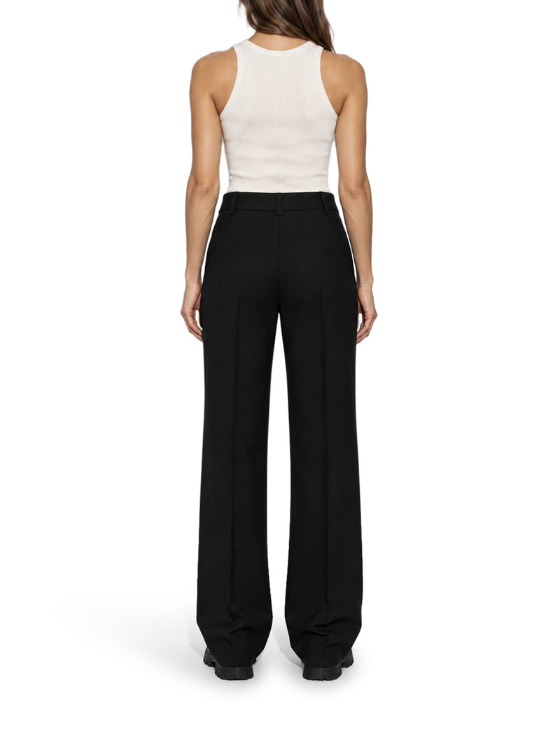 Moncler Women Wide-Leg Wool Trousers With A Patch On The Back MONCLER