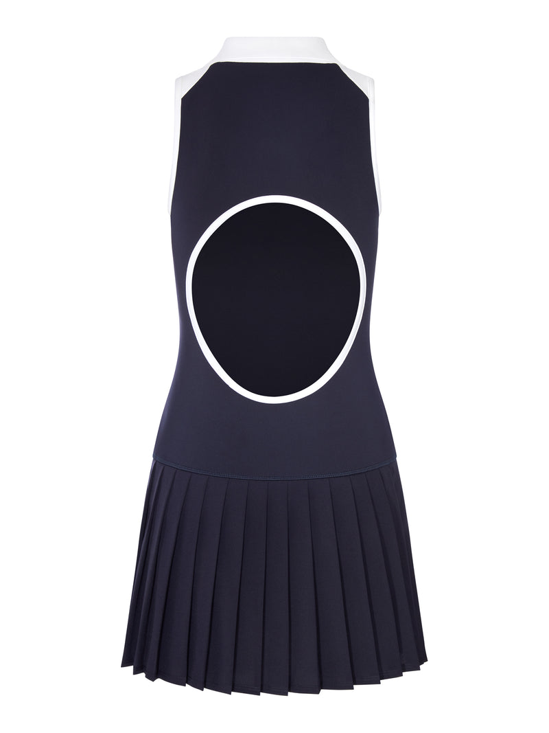 New Balance X Miu Miu Women New Balance X Miu Miu Sleeveless Polo-Neck Dress With Pleated Skirt, Featuring Coco Gauff New Balance X Miu Miu