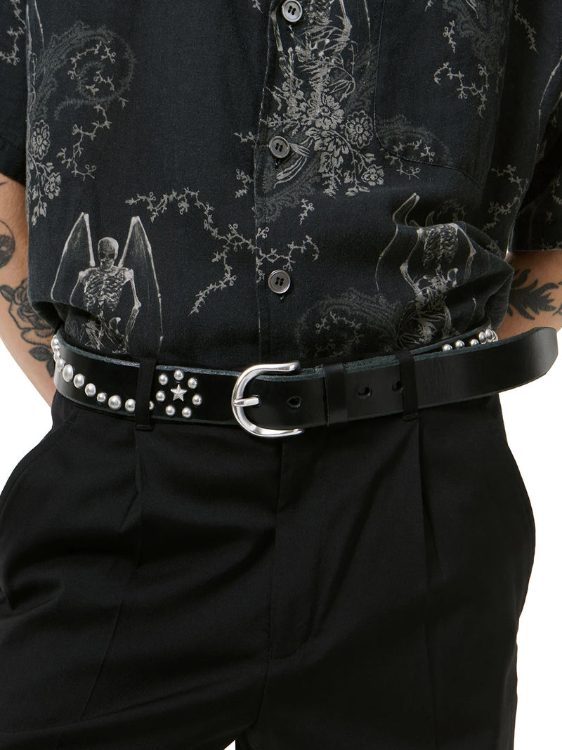 Our Legacy Men Star Fall Belt In Black Leather OUR LEGACY