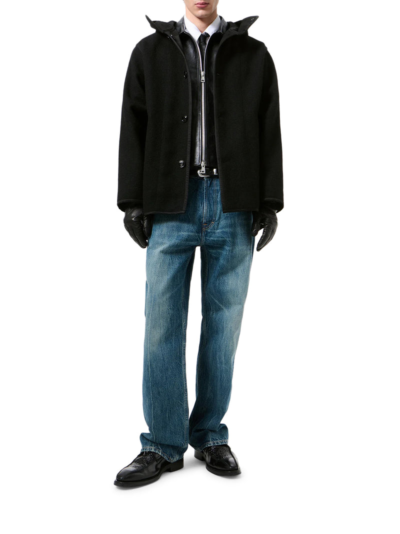 Our Legacy Men Black Printed Wool Liner Jacket OUR LEGACY