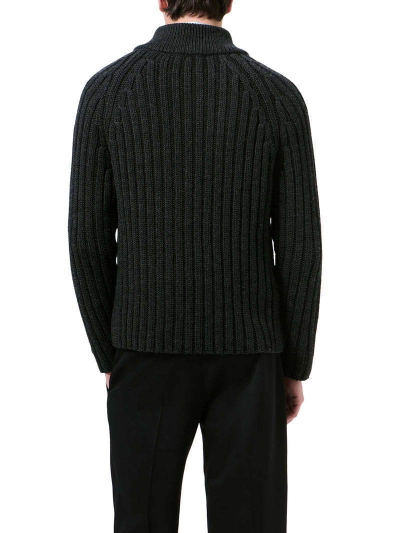 Our Legacy Men Ribbed Merino Wool Zip-Up Cardigan OUR LEGACY